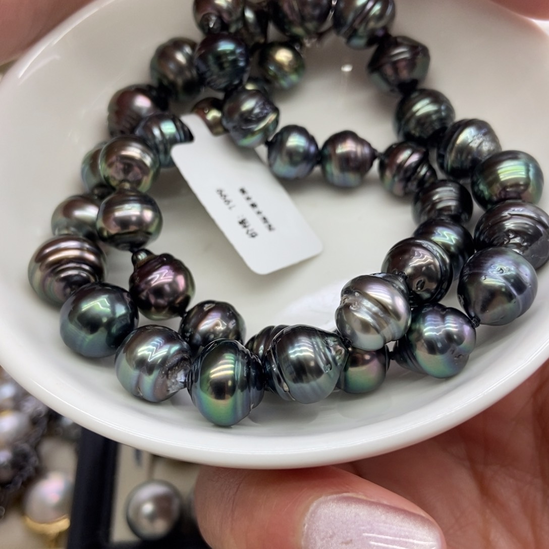 银S925镶嵌海水珍珠项链8**7