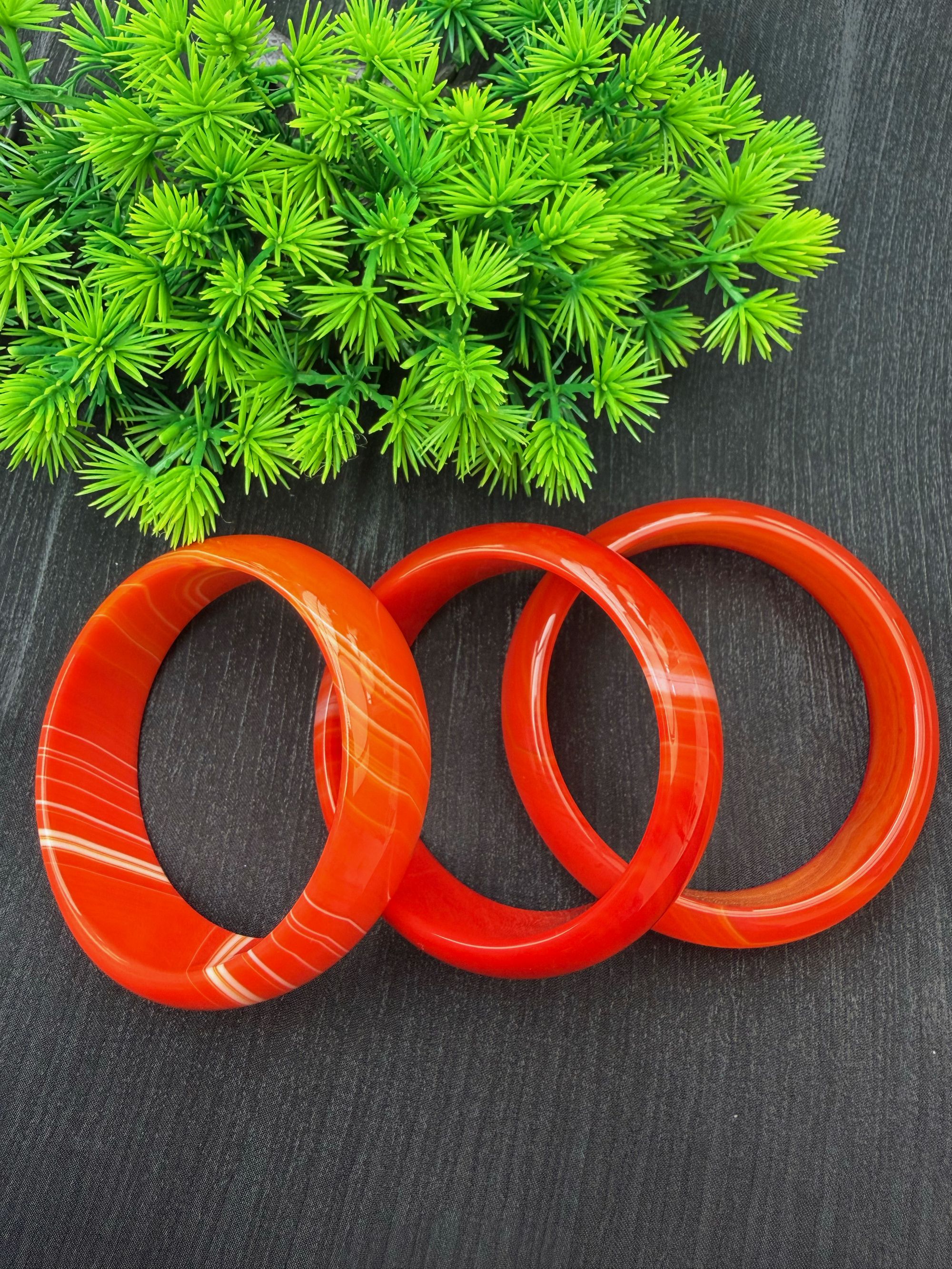 【杰少珠宝】JS04110 赤黄橘络玛瑙轮胎手镯 （多样性发其一）