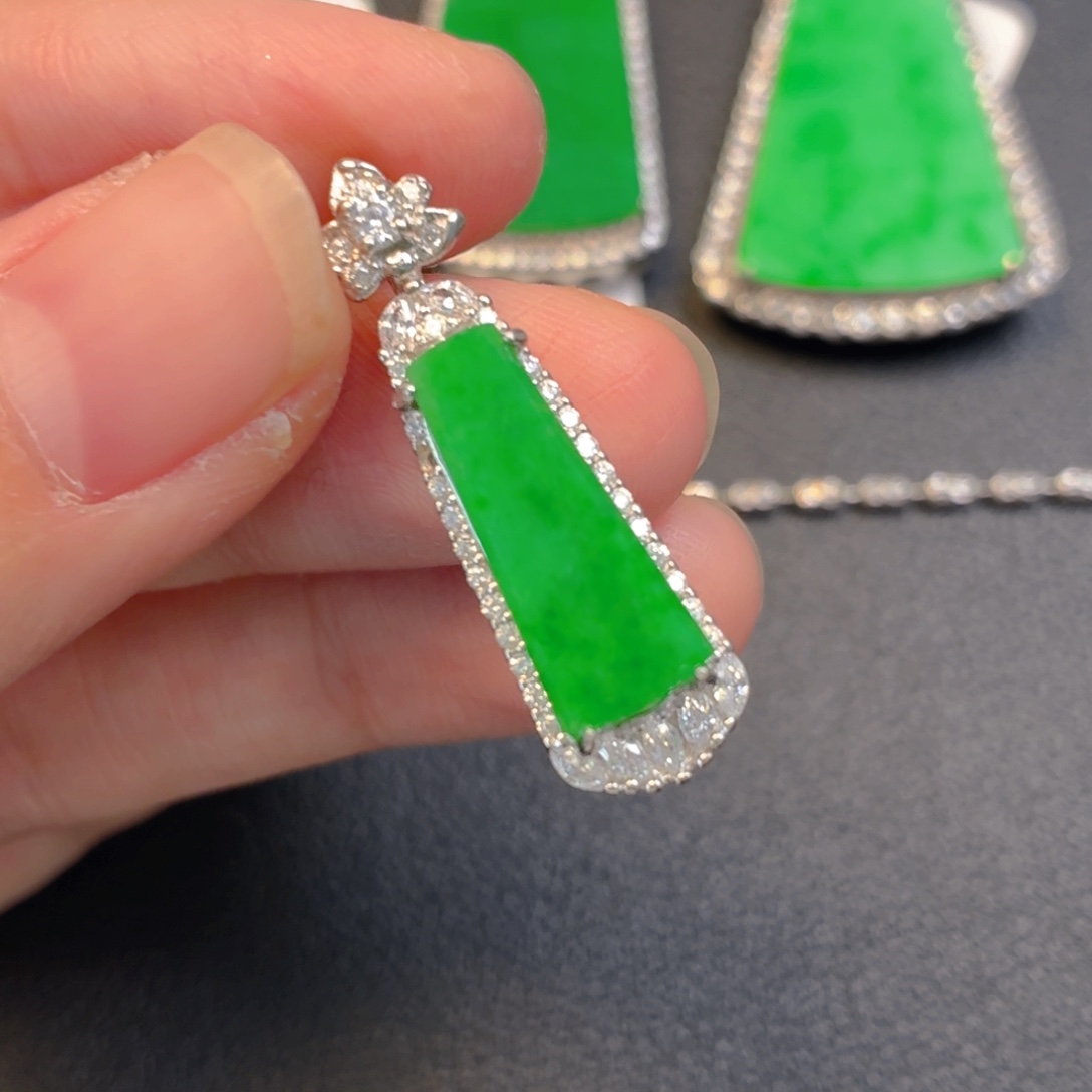 翡翠银S925镶嵌吊坠(不含链)