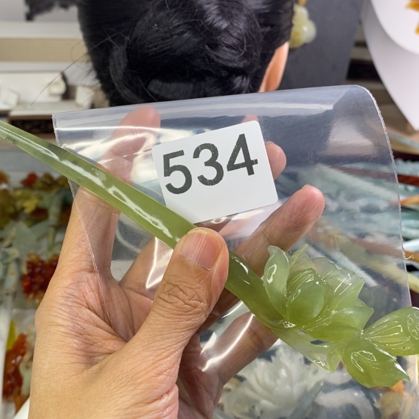 【闪购商品】岫玉发饰合金素**尘