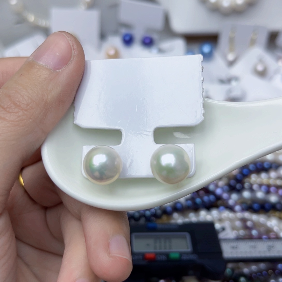 淡水珍珠耳饰银S925镶嵌