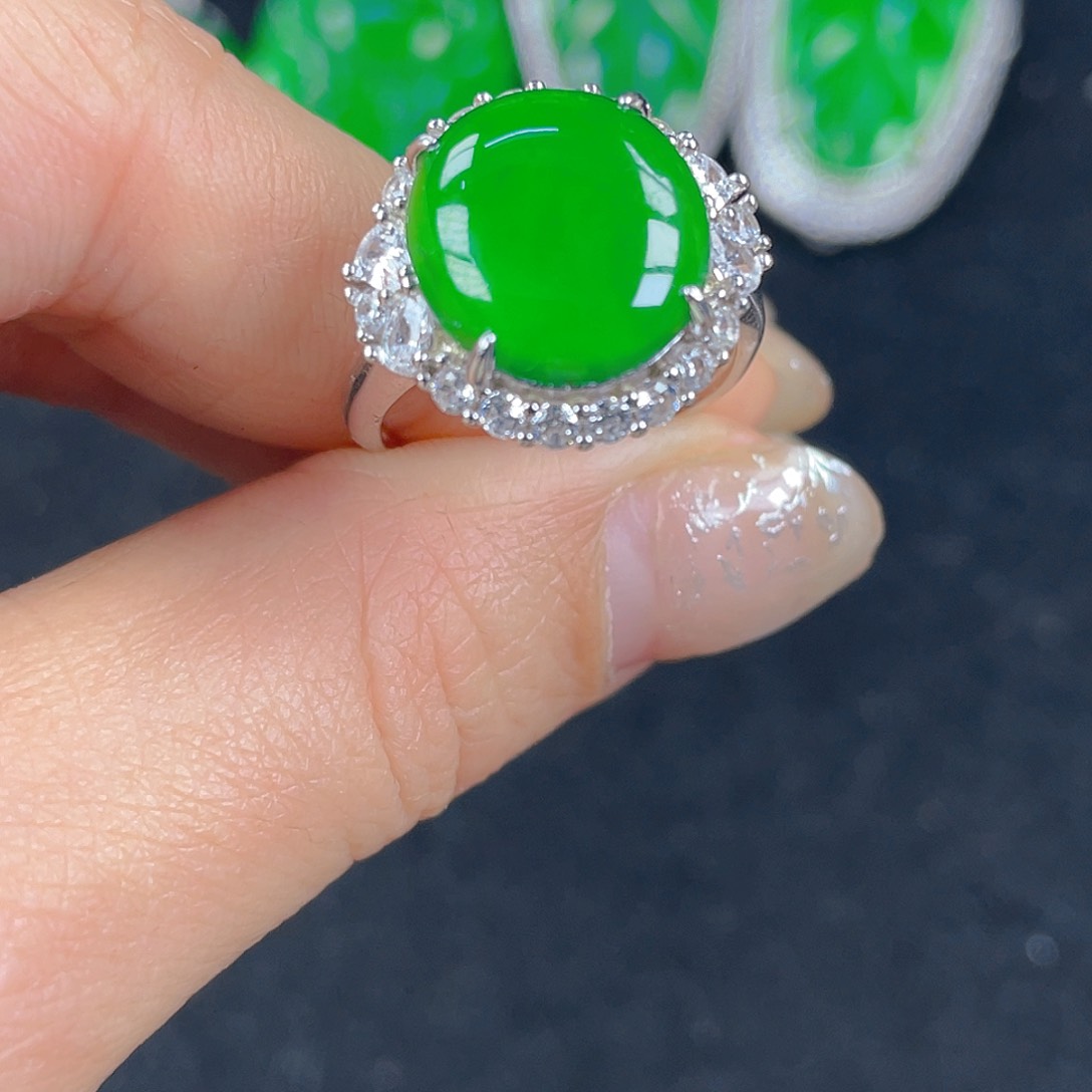 翡翠吊坠(不含链)银S925镶嵌