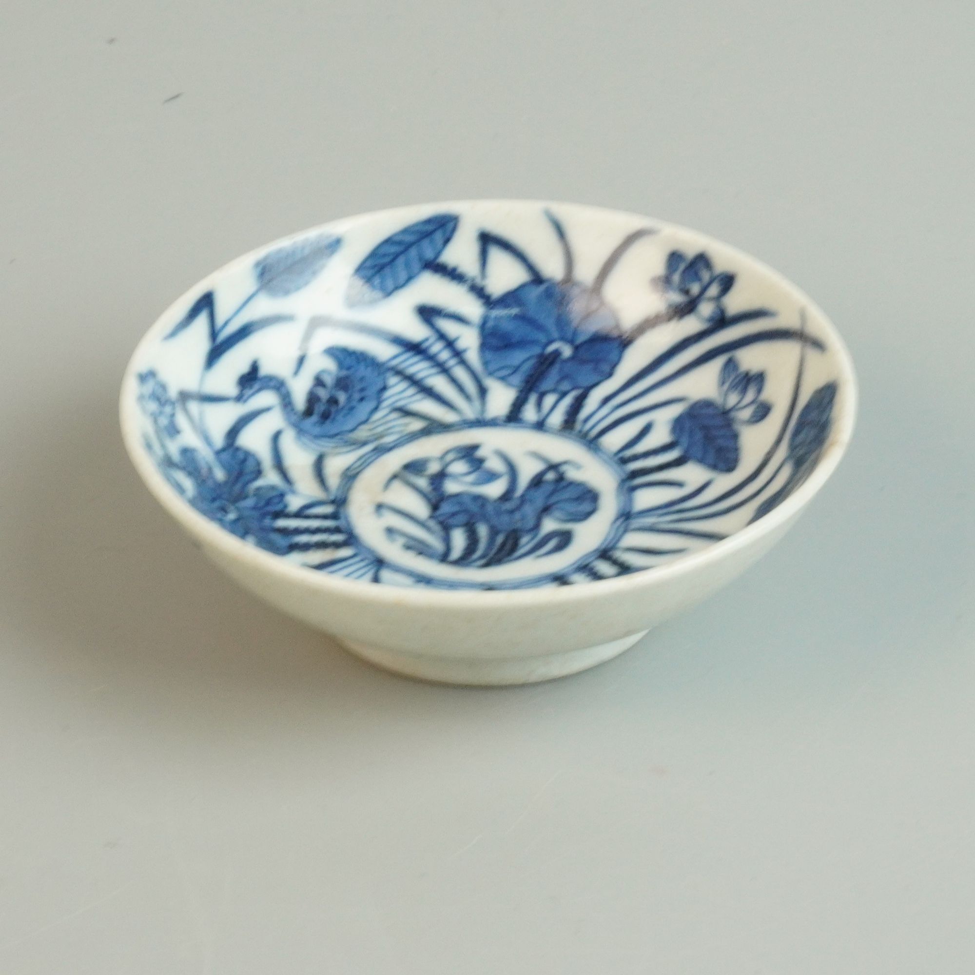 清道光 青花荷塘纹盘 QW202501200659