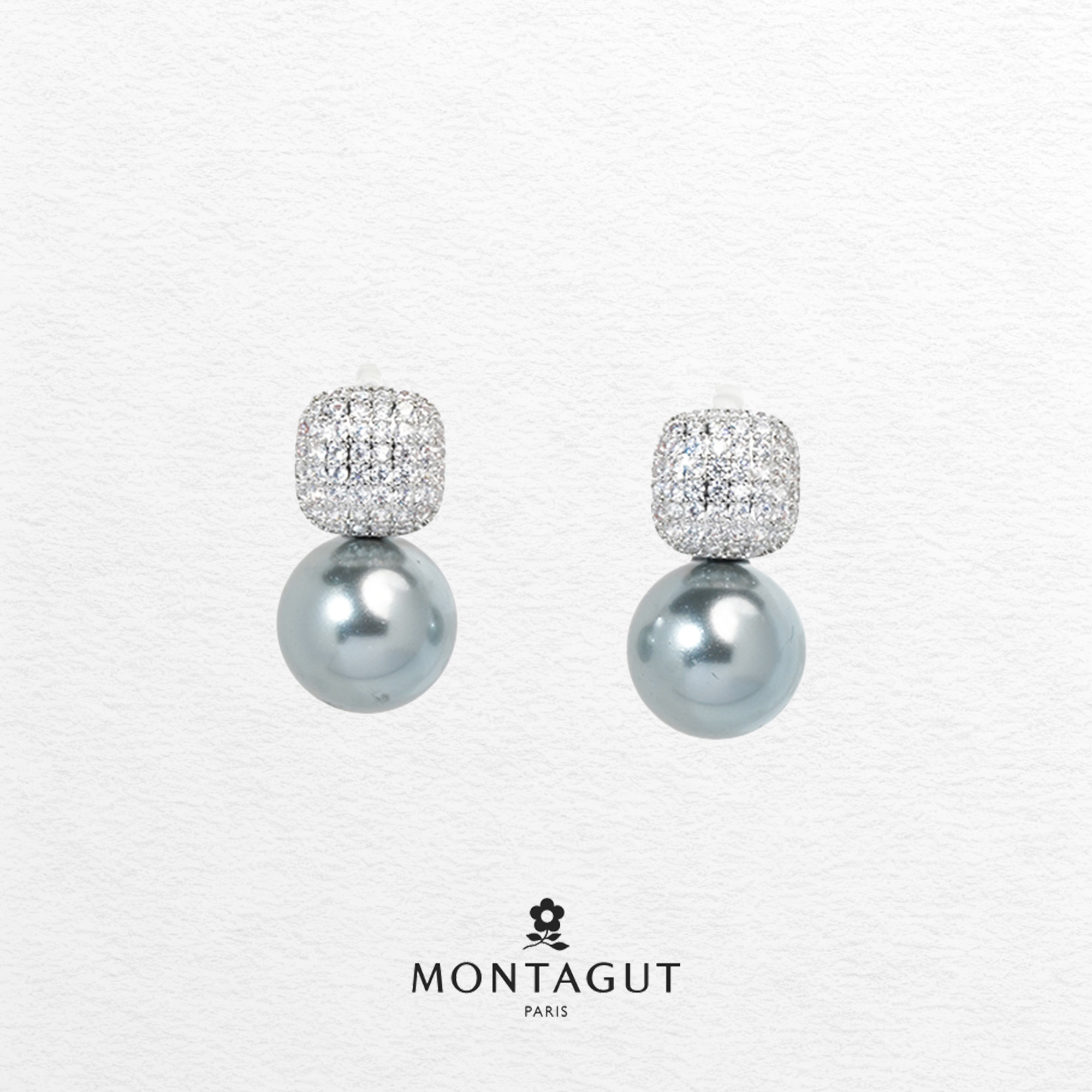 铜合金锆石耳饰 法国梦特娇法式轻奢月光恋人耳坠【3372】JJ