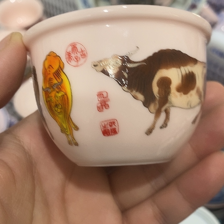 摆件陶景德镇陶瓷主人杯23455