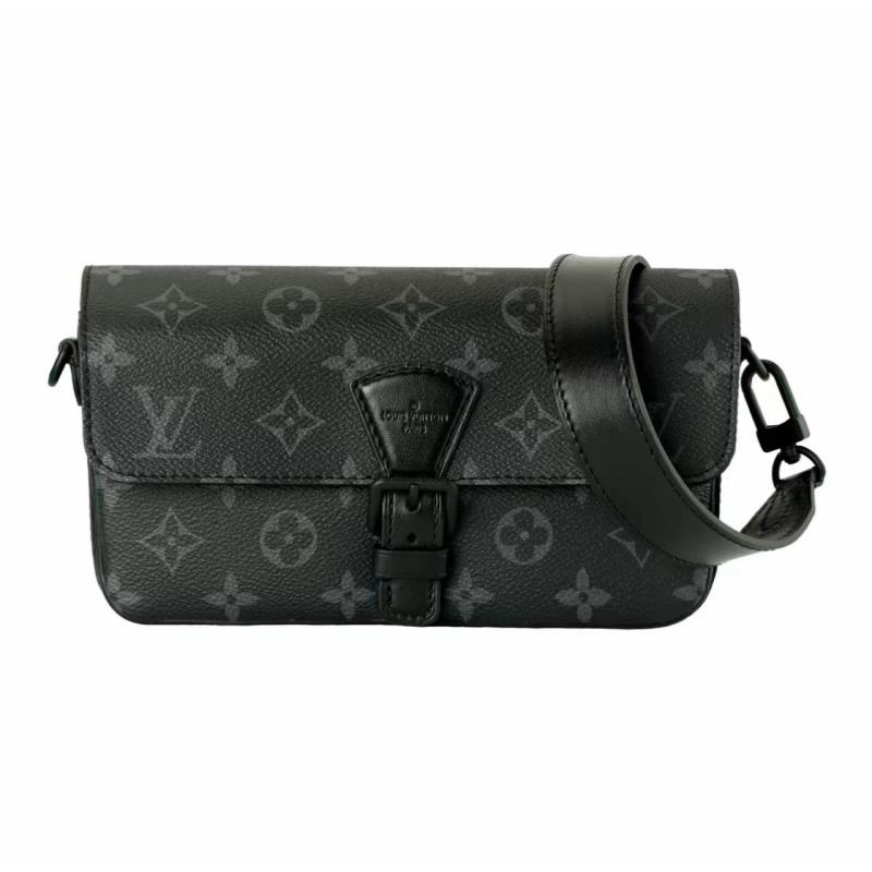 99新 LouisVuitton/路易威登 闲置 新款Monsuris黑老花满印邮差包