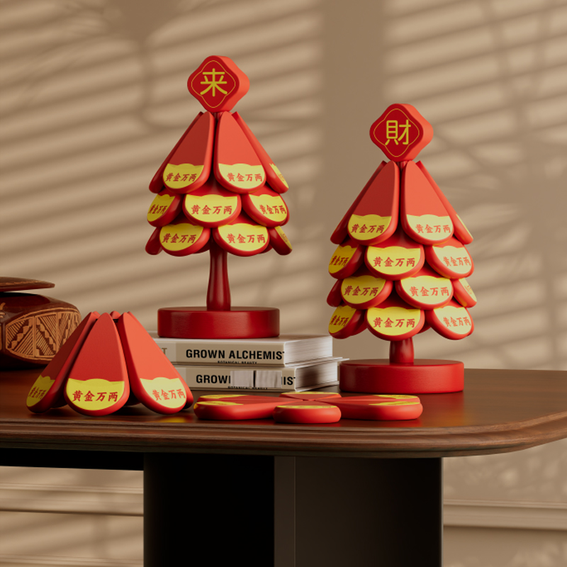 家用新年喜庆圣诞树隔热垫餐桌摆件创意法式一棵树防烫锅垫多功能