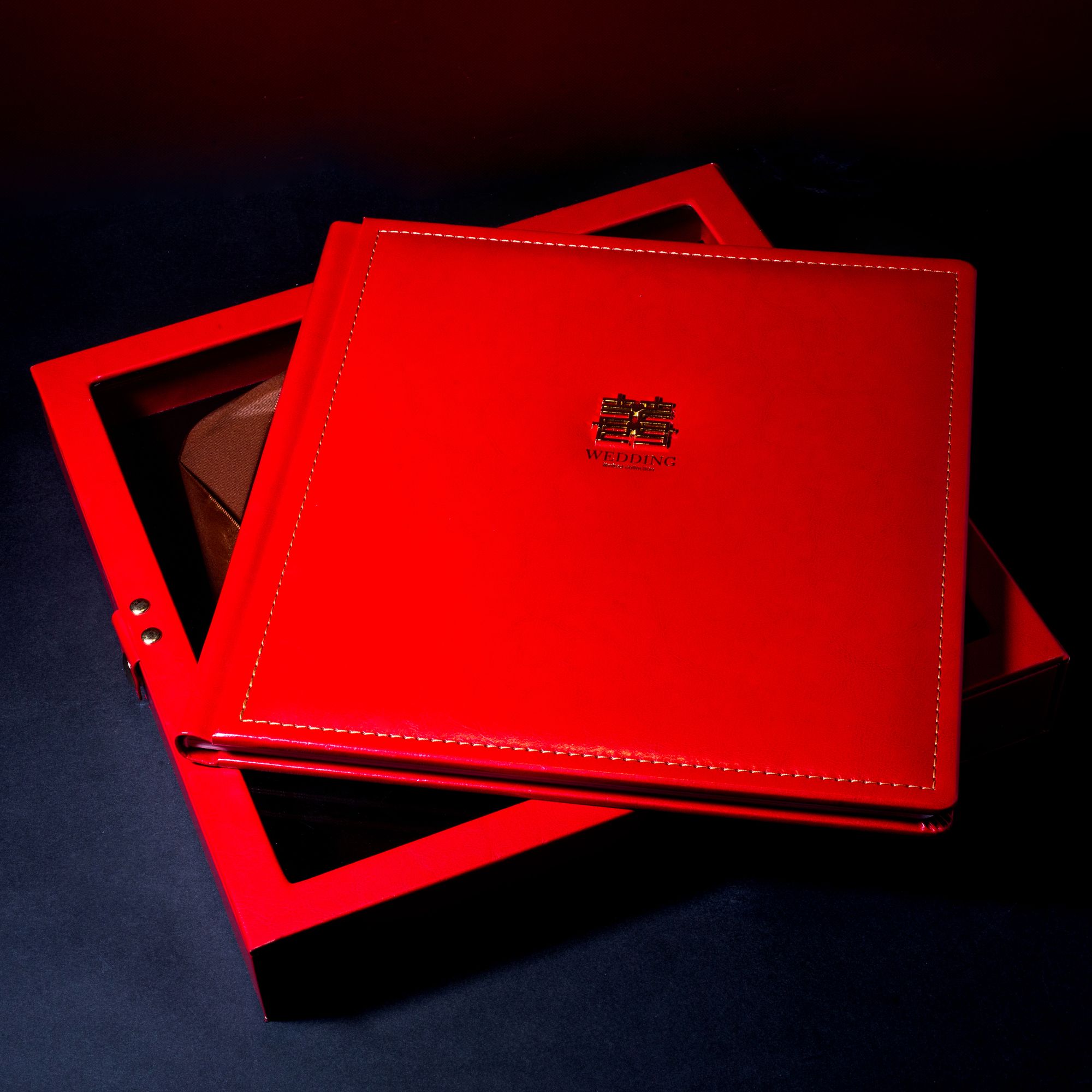 高端皮质婚纱照纪念册定制结婚婚礼相册入册影集