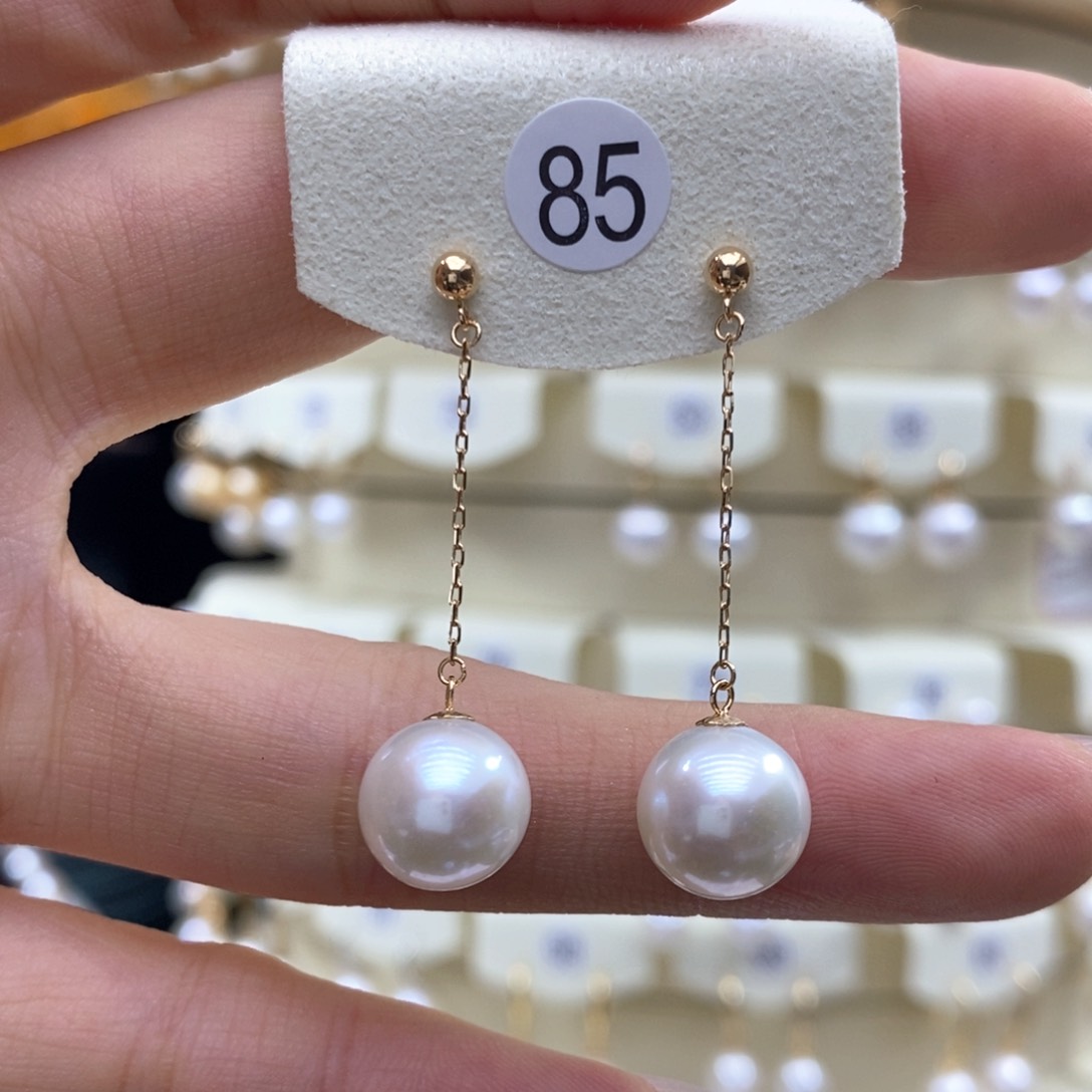淡水珍珠耳饰18K金镶嵌