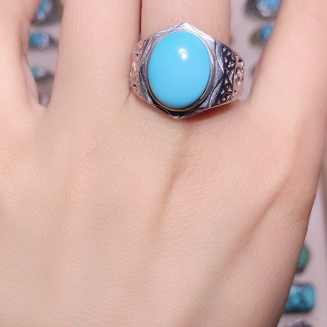 绿松石银S925镶嵌挂件