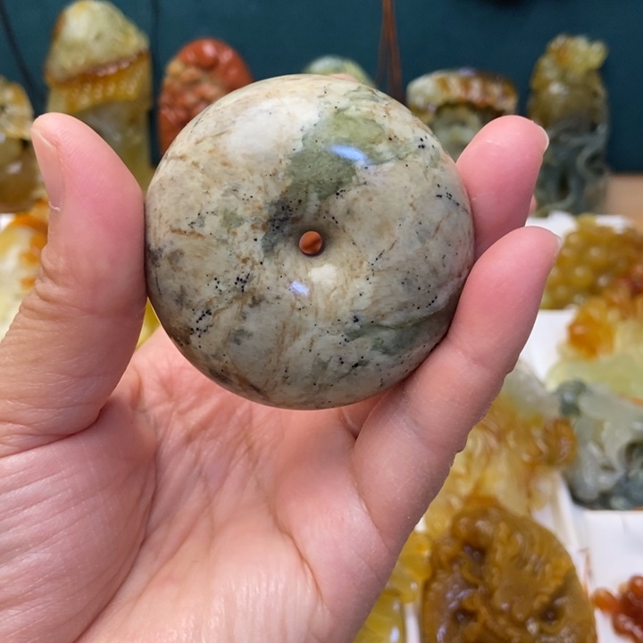 蛇纹石玉合金颈饰