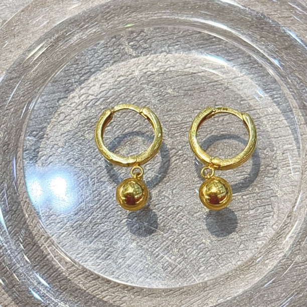 Z明牌珠宝足金耳扣3.87g