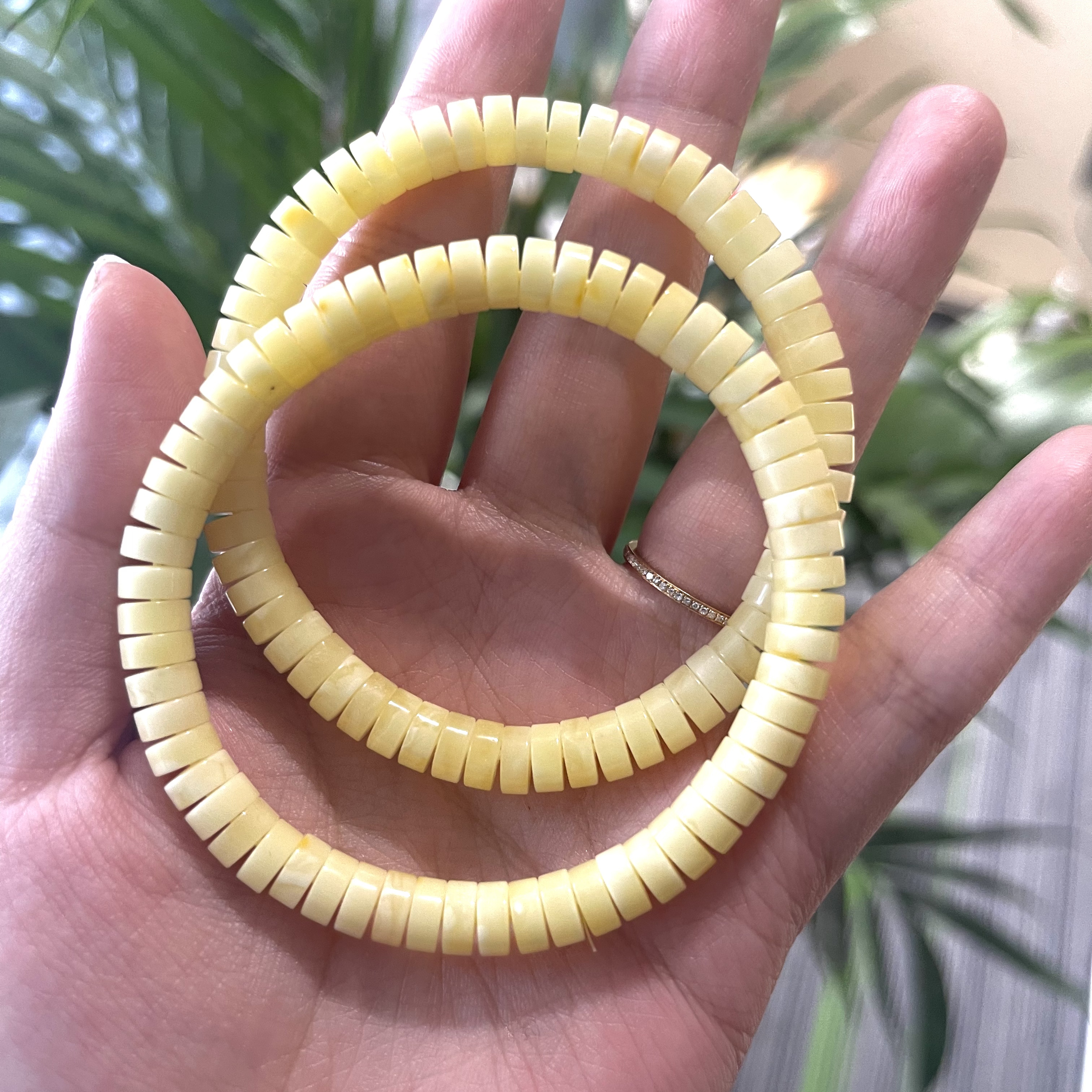 （心选珠宝）琥珀蜜蜡 6.5m隔片手串（个别珠子有花粉）（介意勿拍）