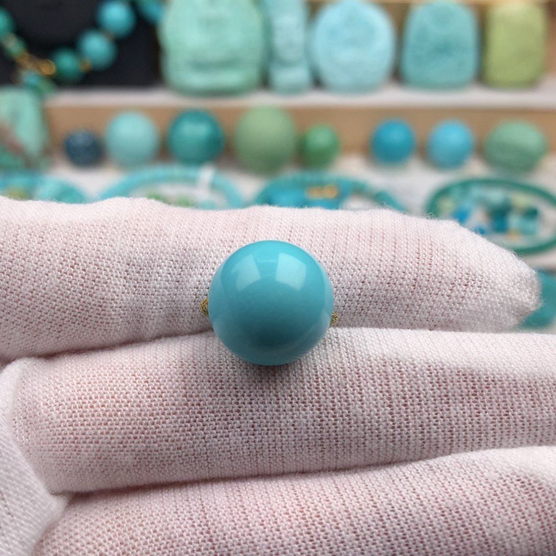 未镶嵌绿松石珠宝奇石13.6mm
