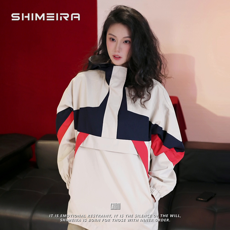 SHIMEIRA迟山什美/26新款春秋季半开衫外套男女款宽松工装冲锋衣