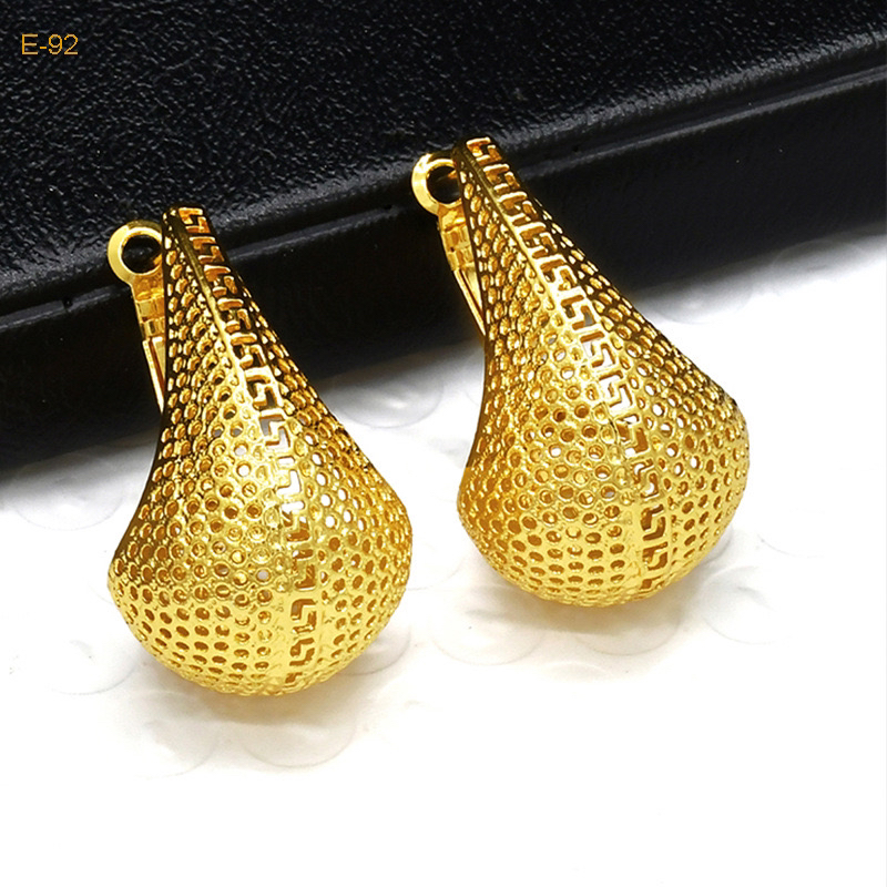 合金耳饰 【古米】1/102时尚百搭简约现代金色复手工耳环饰品复古