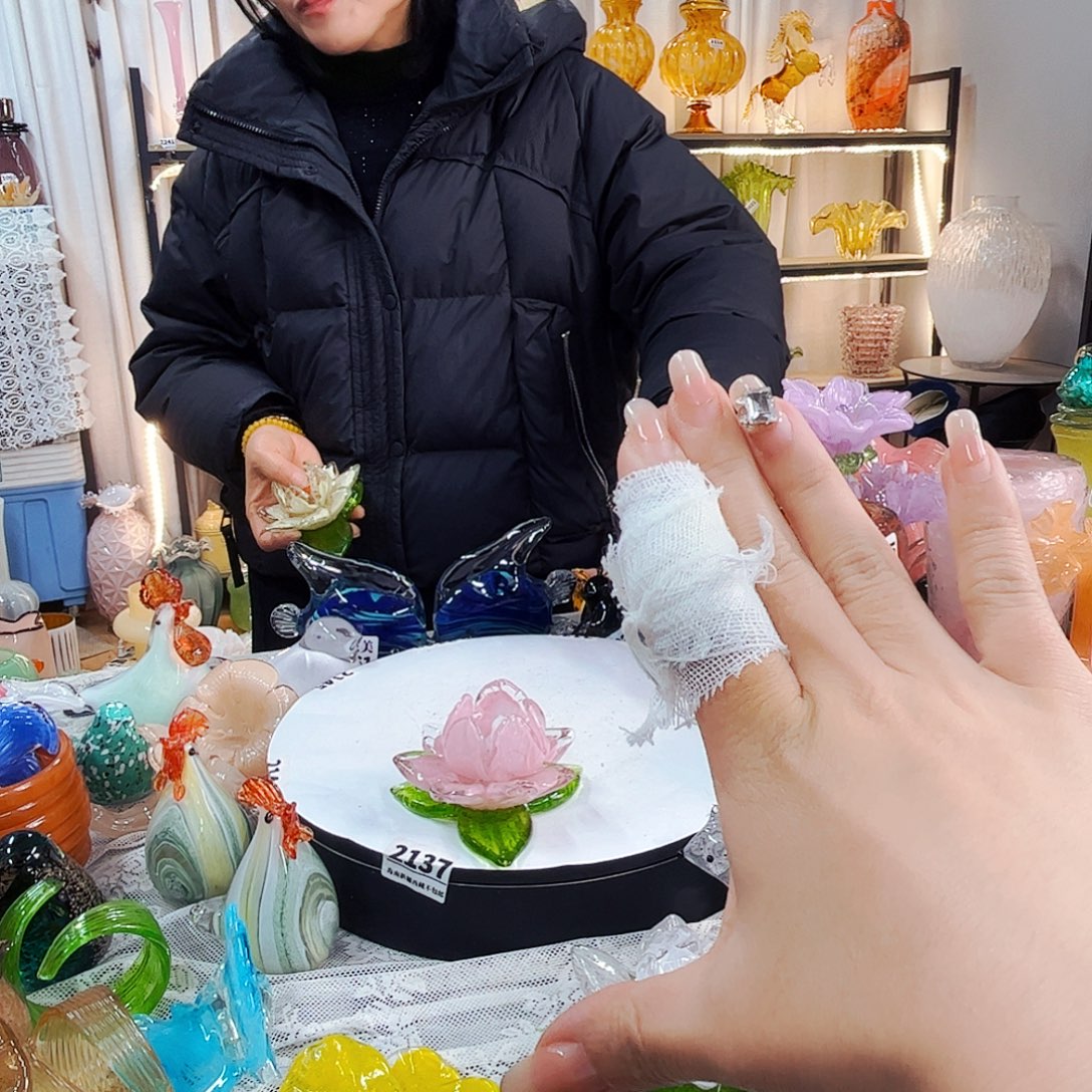 粉摆台家悦美居琉璃摆件