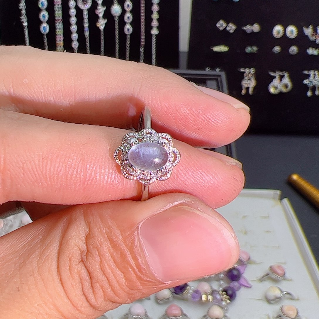 紫晶珠宝半成品银S925镶嵌