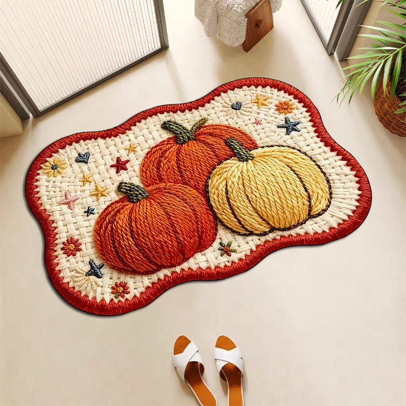 南瓜硅藻泥吸水地垫卫生间速干防滑脚垫精致美观地垫