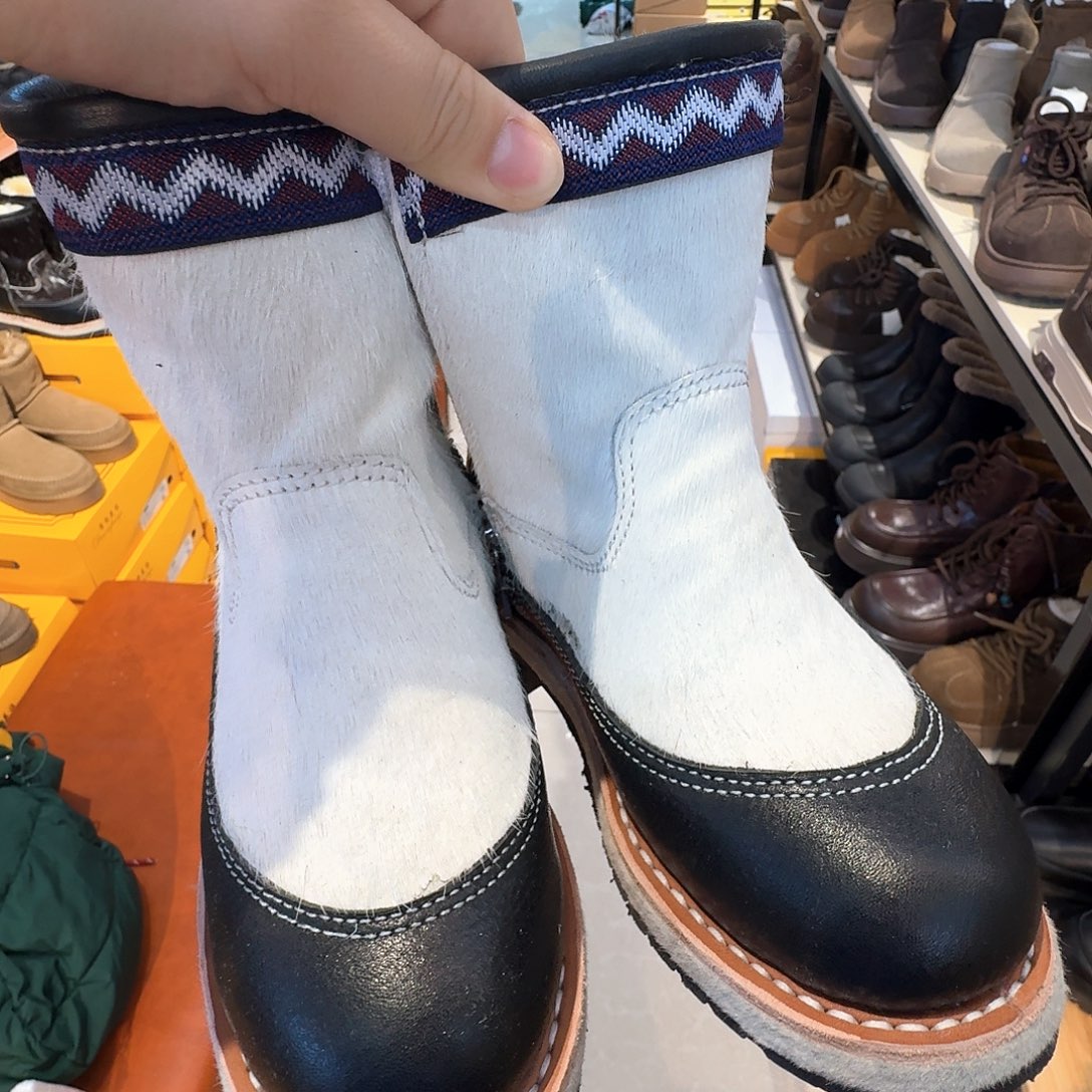 羊剖层皮革35码儿童马毛加厚