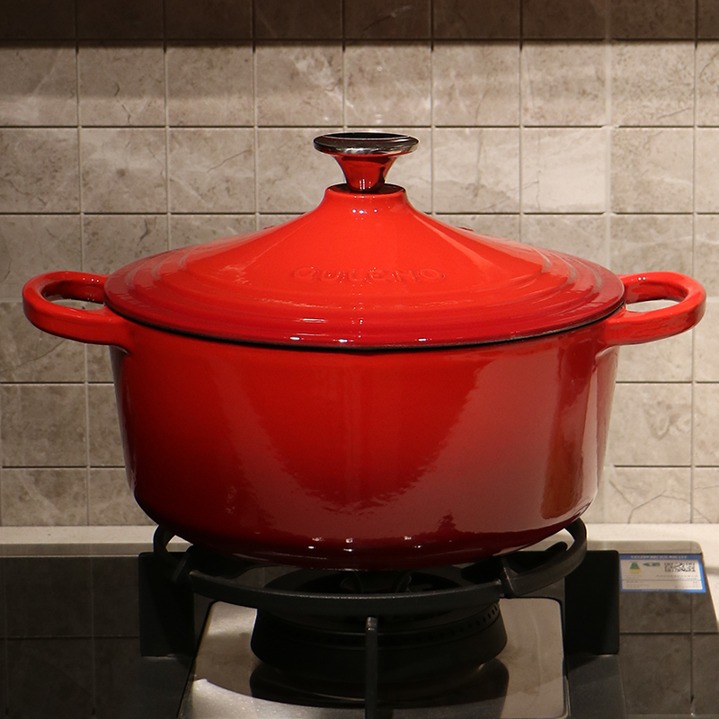 QULENO（大鹏的小珐琅专属）炫彩24cm炖煮锅焖炖锅珐琅铸铁锅洒金