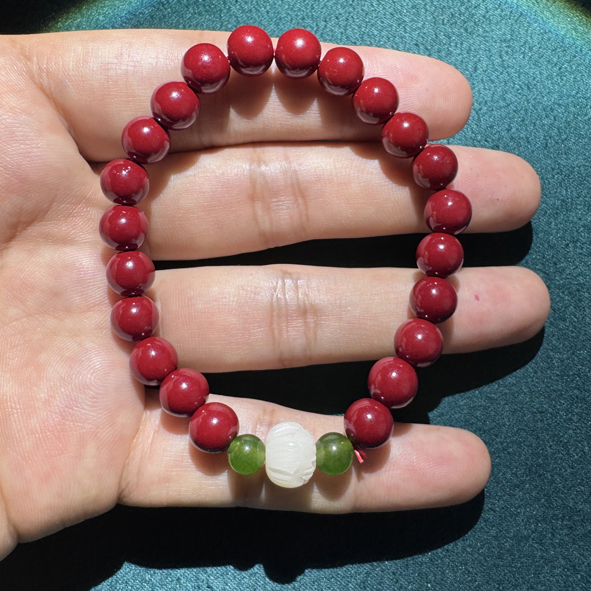 含辰砂工艺品天然辰砂含紫金砂朱砂转运珠男女情侣款时尚百搭