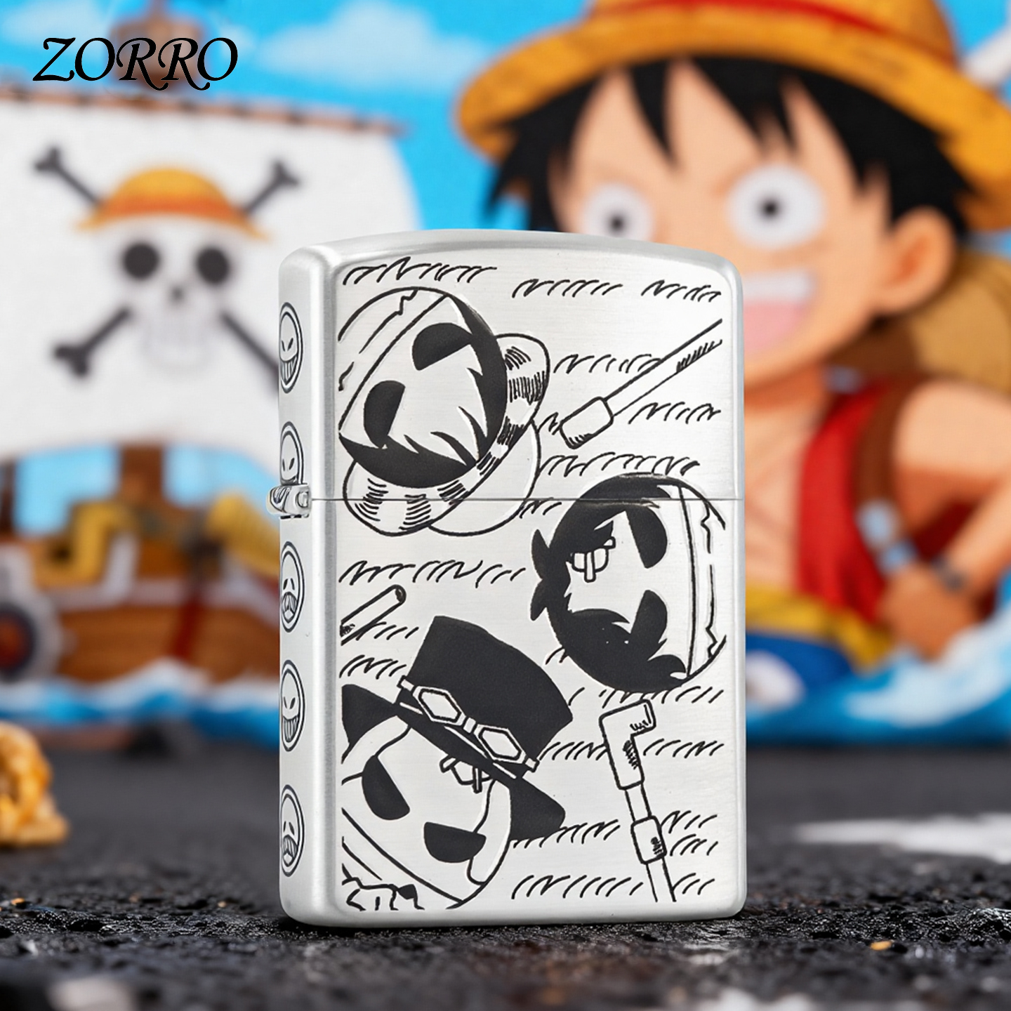 ZORRO佐罗 海贼三兄弟动漫个性防风煤油打火机2025年火爆款网红款