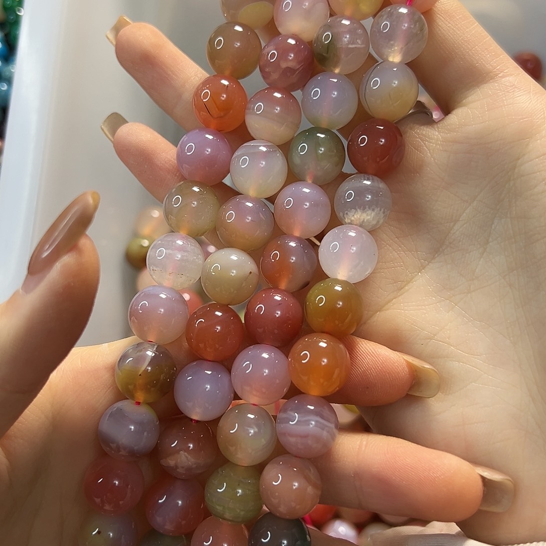 玛瑙/玉髓未镶嵌珠宝半成品盐源玛瑙卡12一条