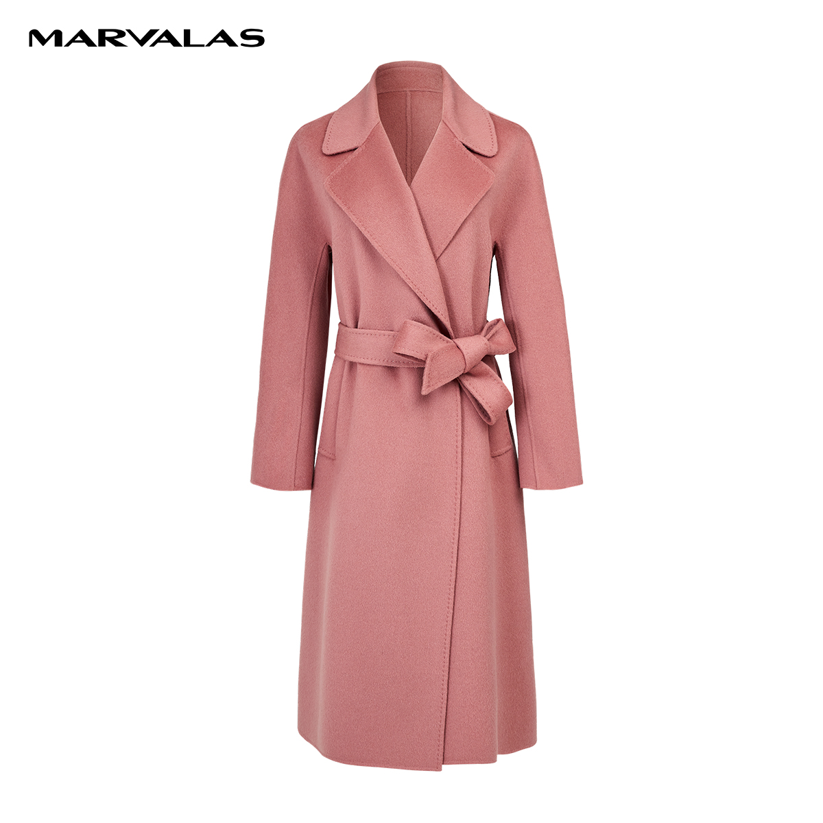 【曼德诗】24k年M426302710经典羊毛长款双面呢气质高端时尚大衣