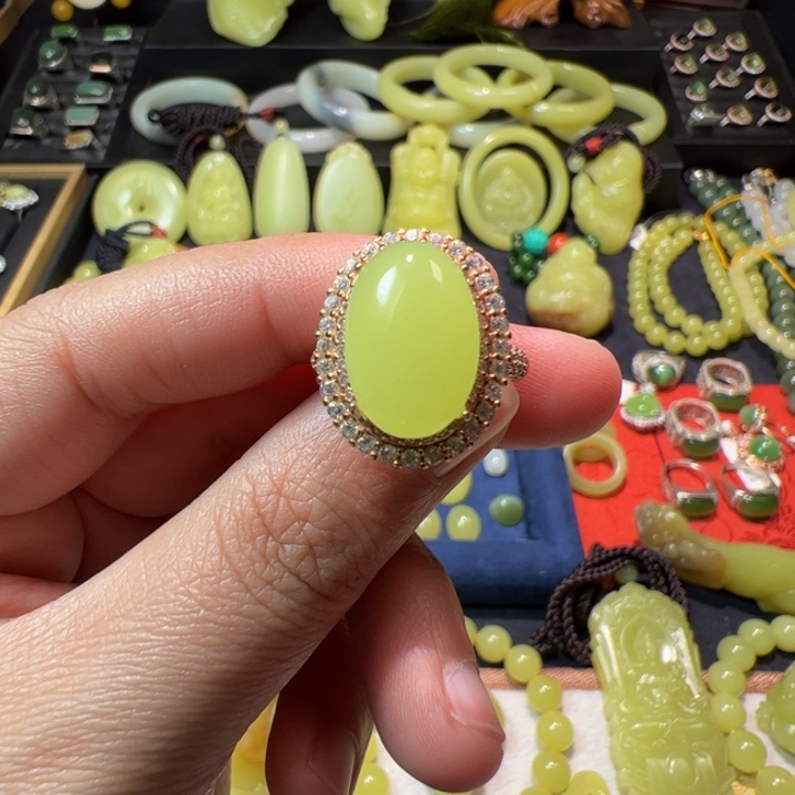 和田玉（黄玉）颈饰银S925镶嵌