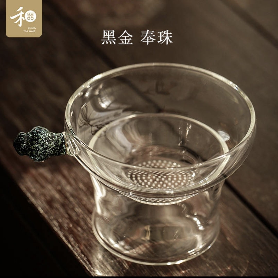 禾器炫彩·奉珠滤网 高硼硅 玻璃激光打孔一体茶漏过滤网