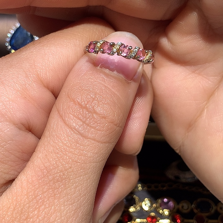 碧玺戒指银S925镶嵌