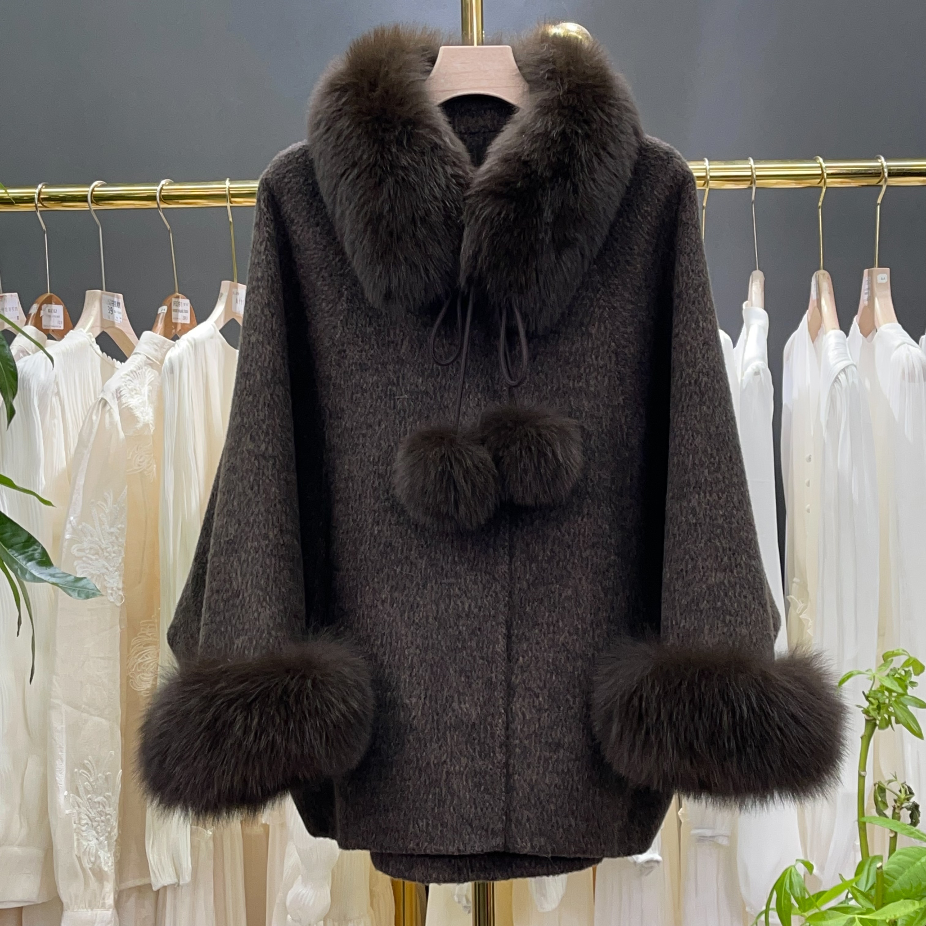 【A9412】毛呢外套女2025秋冬新款时尚设计感保暖毛呢外套