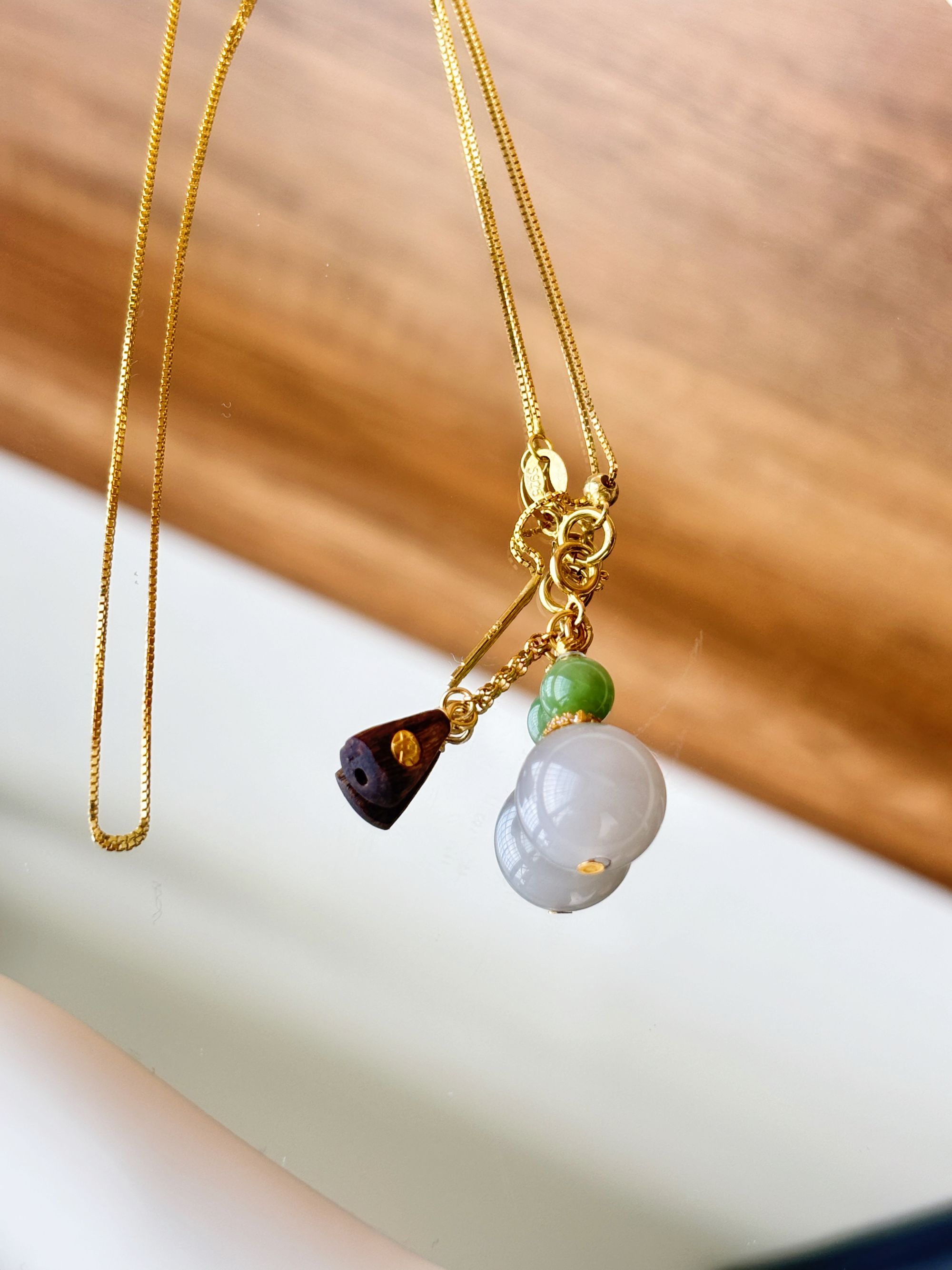 和田玉葫芦S925银项链