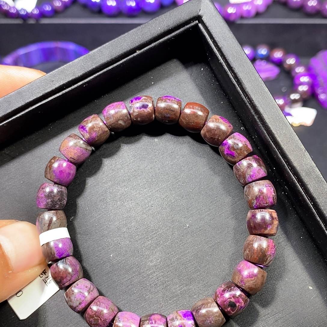 苏纪石（舒俱来）未镶嵌南非老矿舒俱来咖皮桃红面包珠单圈8.8mn