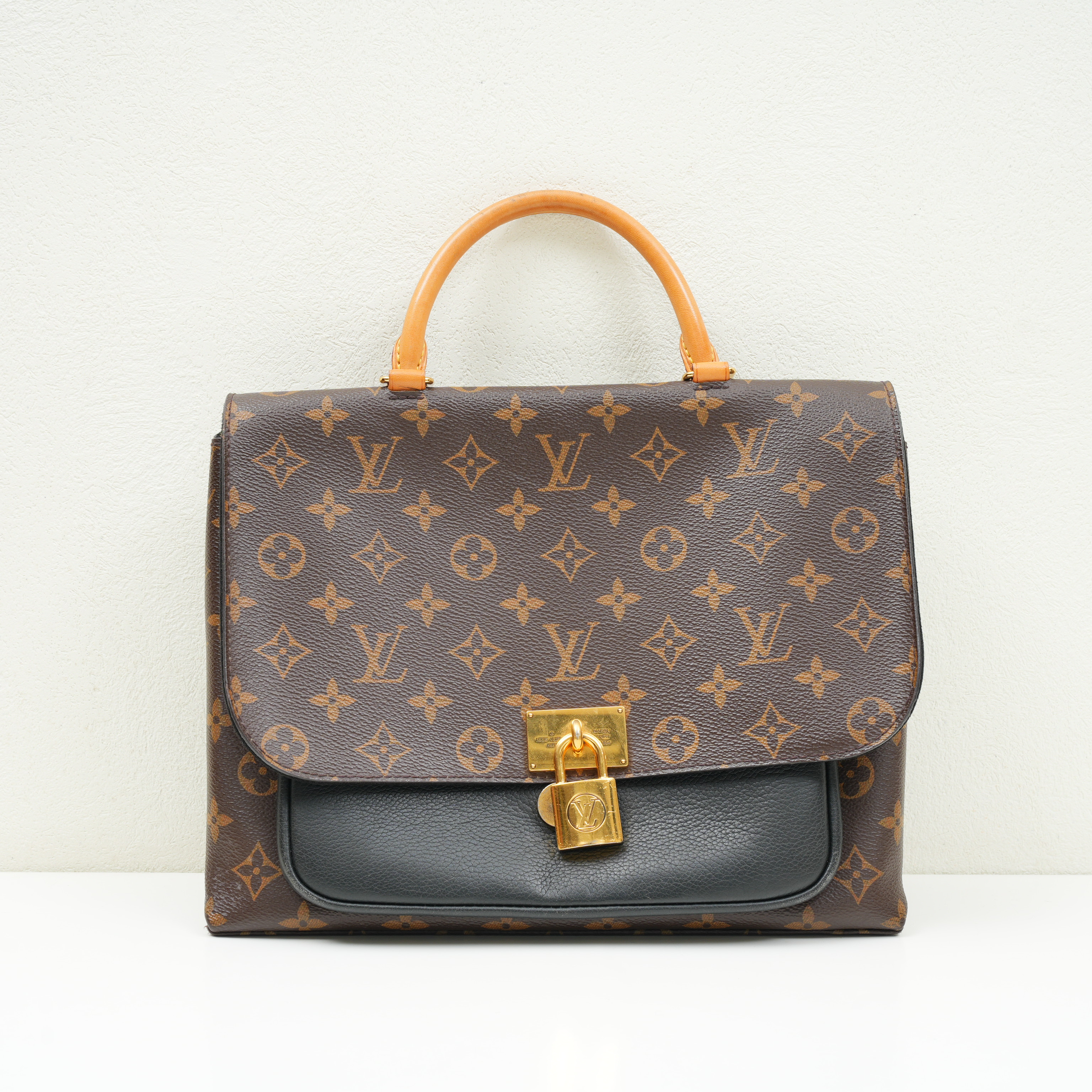 95新 LouisVuitton/路易威登 LV 老花黑配皮锁头邮差包