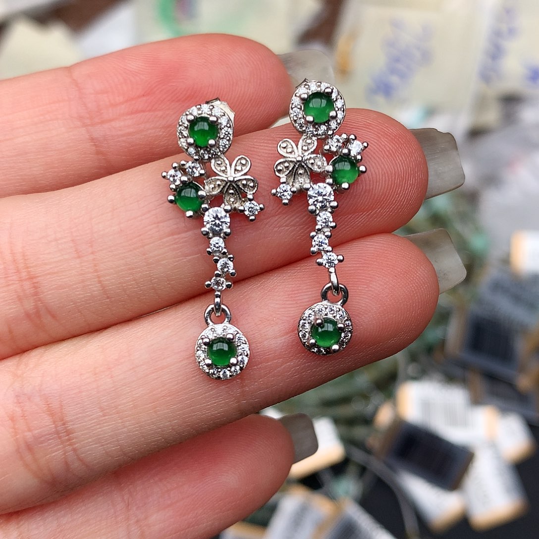 翡翠银S925镶嵌挂件