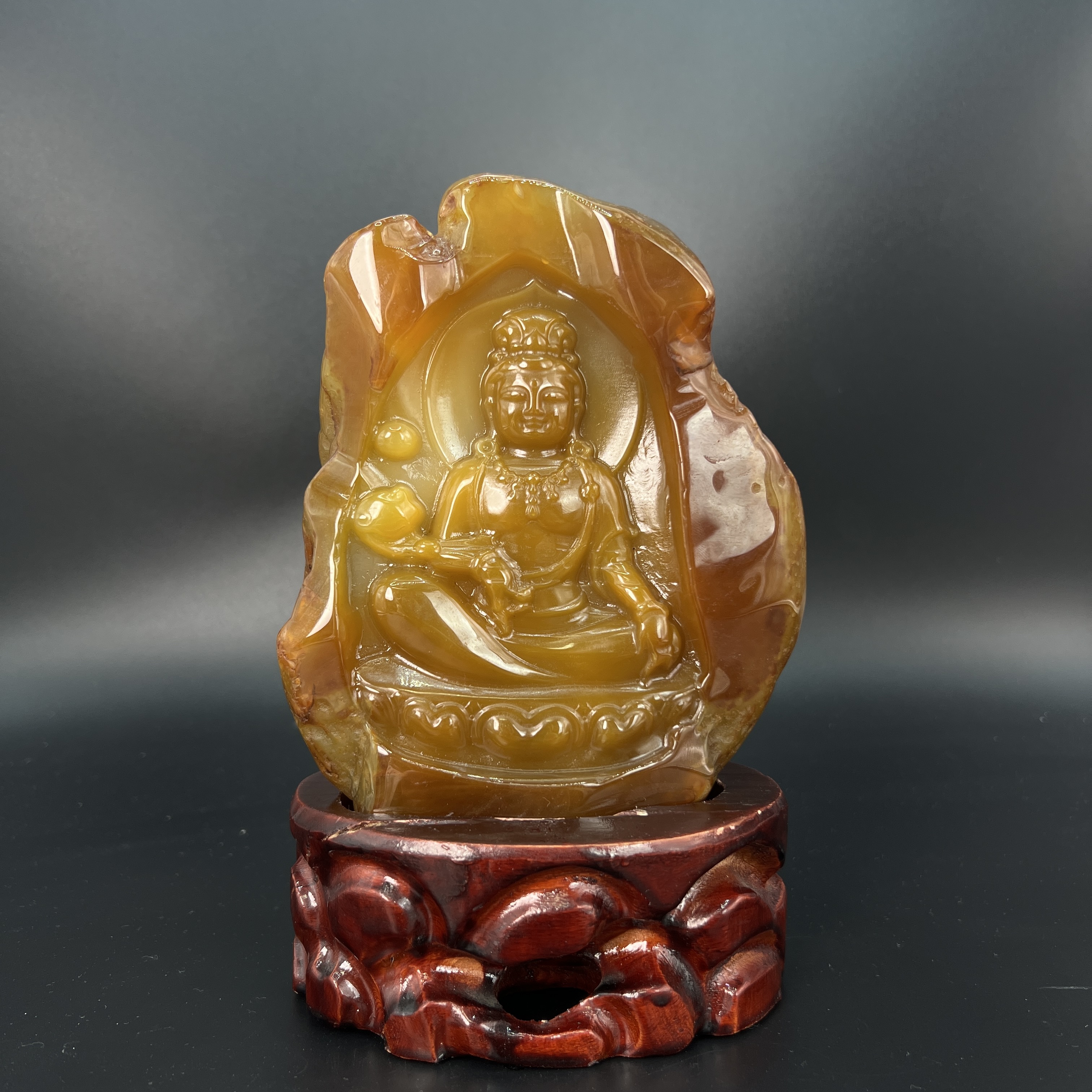 "民国玛瑙观音摆件/ DL537528/ 古玩/收藏/德州文物"