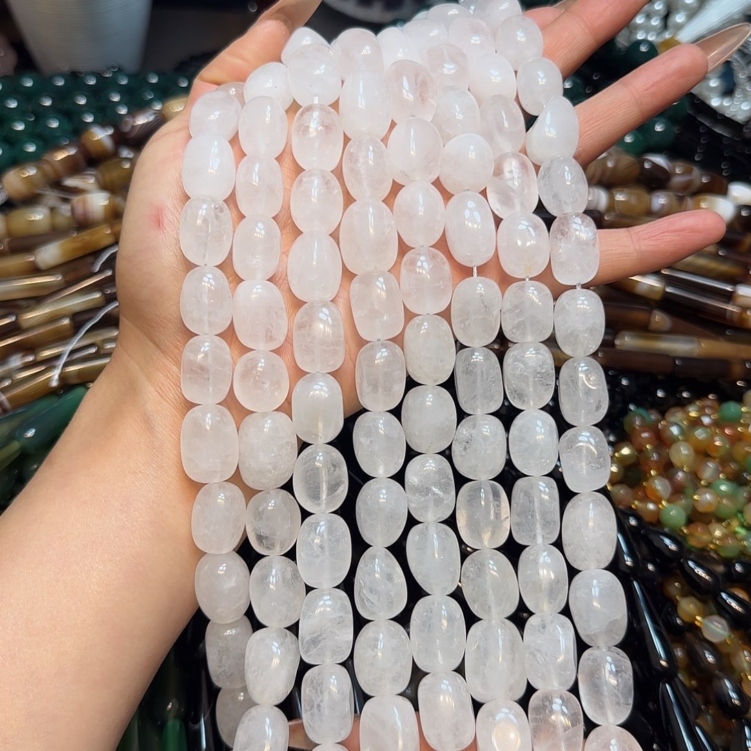 玛瑙/玉髓未镶嵌珠宝半成品12✖️18mm天然白水晶大土豆一条