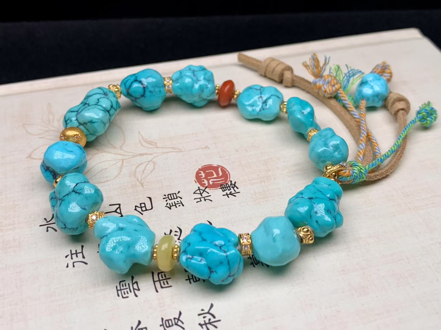 绿松石高瓷蓝玉化随性手串佛珠108串散珠鼓珠