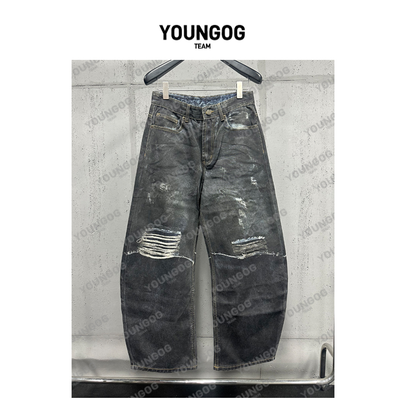 YOG【3D打印 废土弯刀裤】秋季潮牌泼墨男女同款潮流百搭