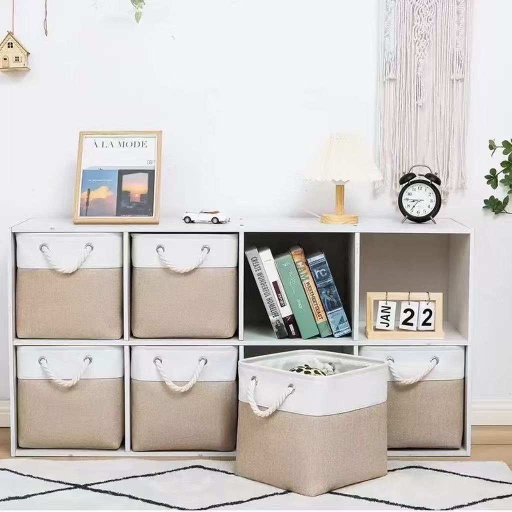 简约风卡莱克格子柜收纳筐可折叠玩具衣服整理箱布艺可水洗储物箱