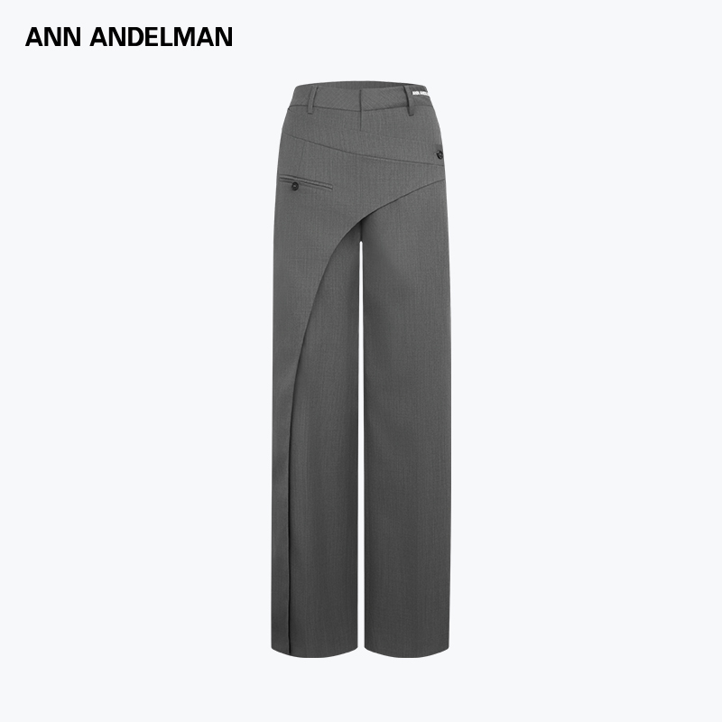 ANN ANDELMAN 25秋冬 时尚设计休闲不对称搭片阔腿西裤