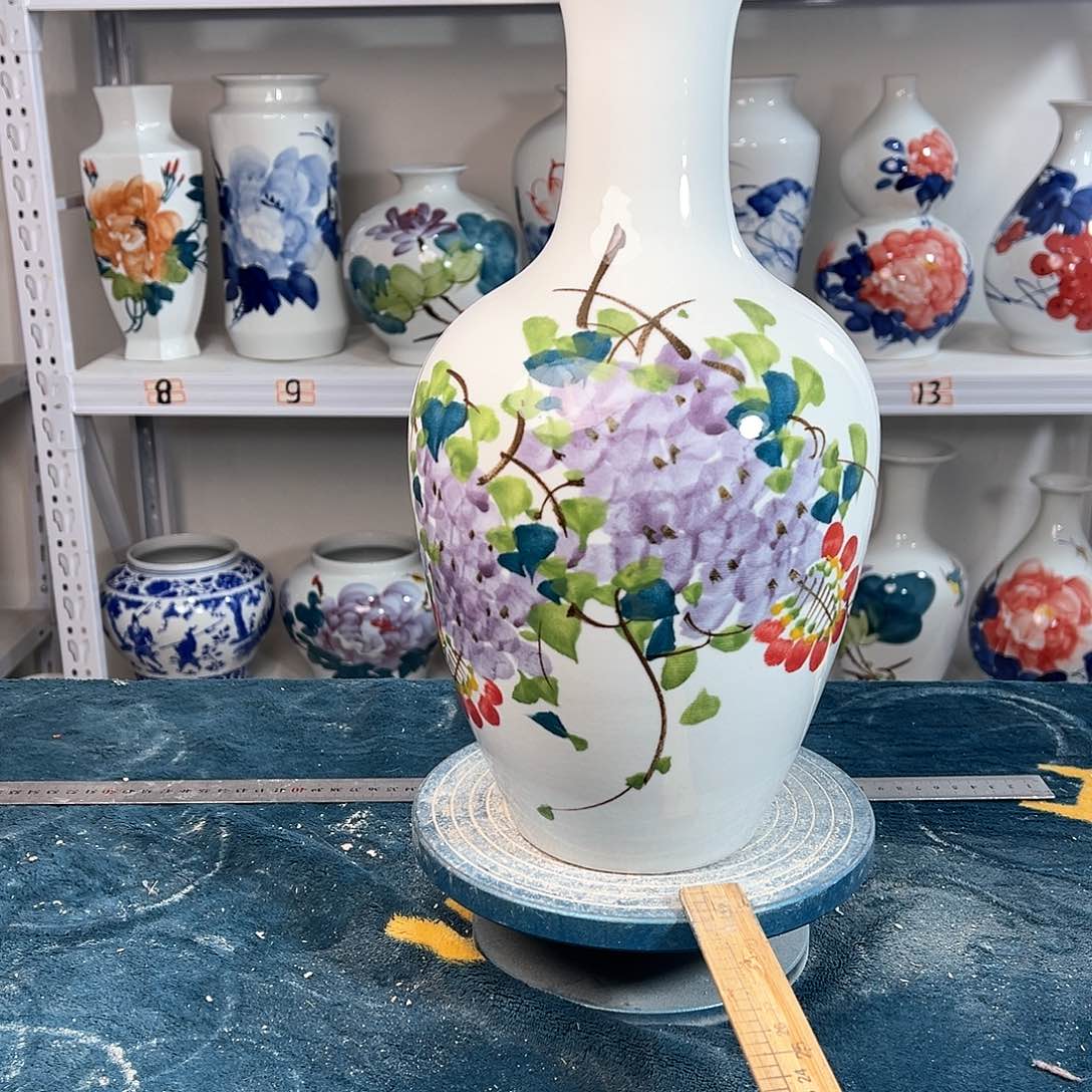 摆件景德镇陶瓷棒紫