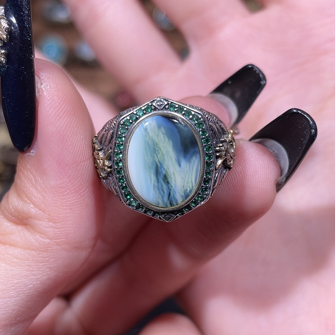 *****琥珀银S925镶嵌戒指