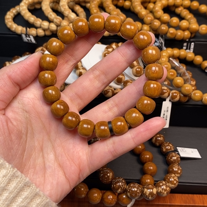 紫金鼠手串特价实心微烟花老型尺寸 12+