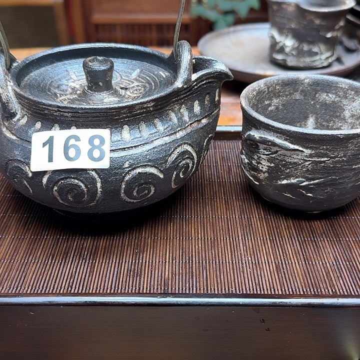 纯手工制作粗陶茶具