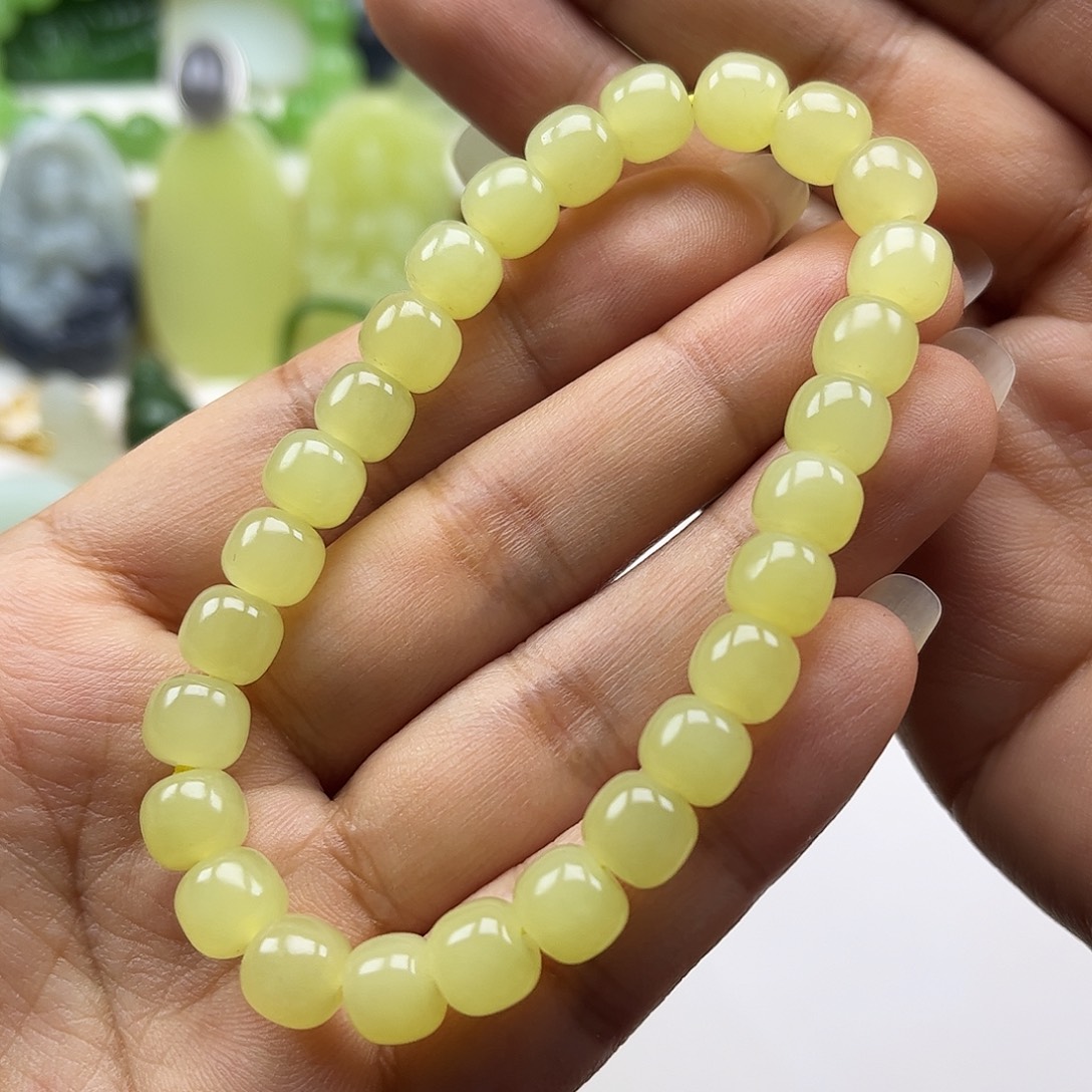 和田玉未镶嵌手串卡8