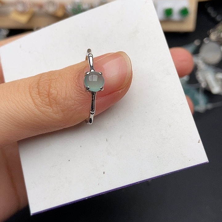 翡翠银S925镶嵌戒指