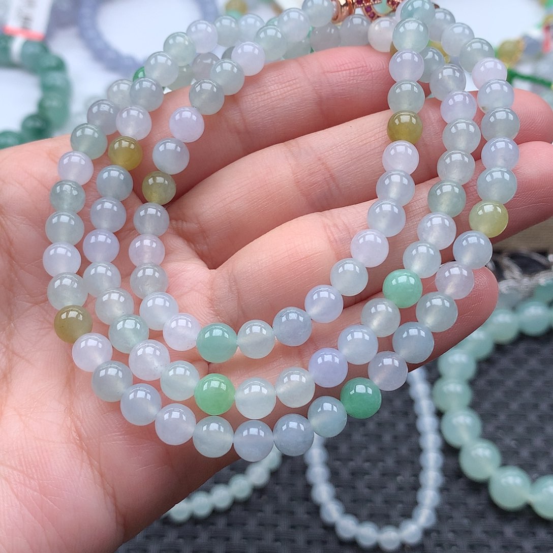 翡翠手链未镶嵌青*翡翠卡6